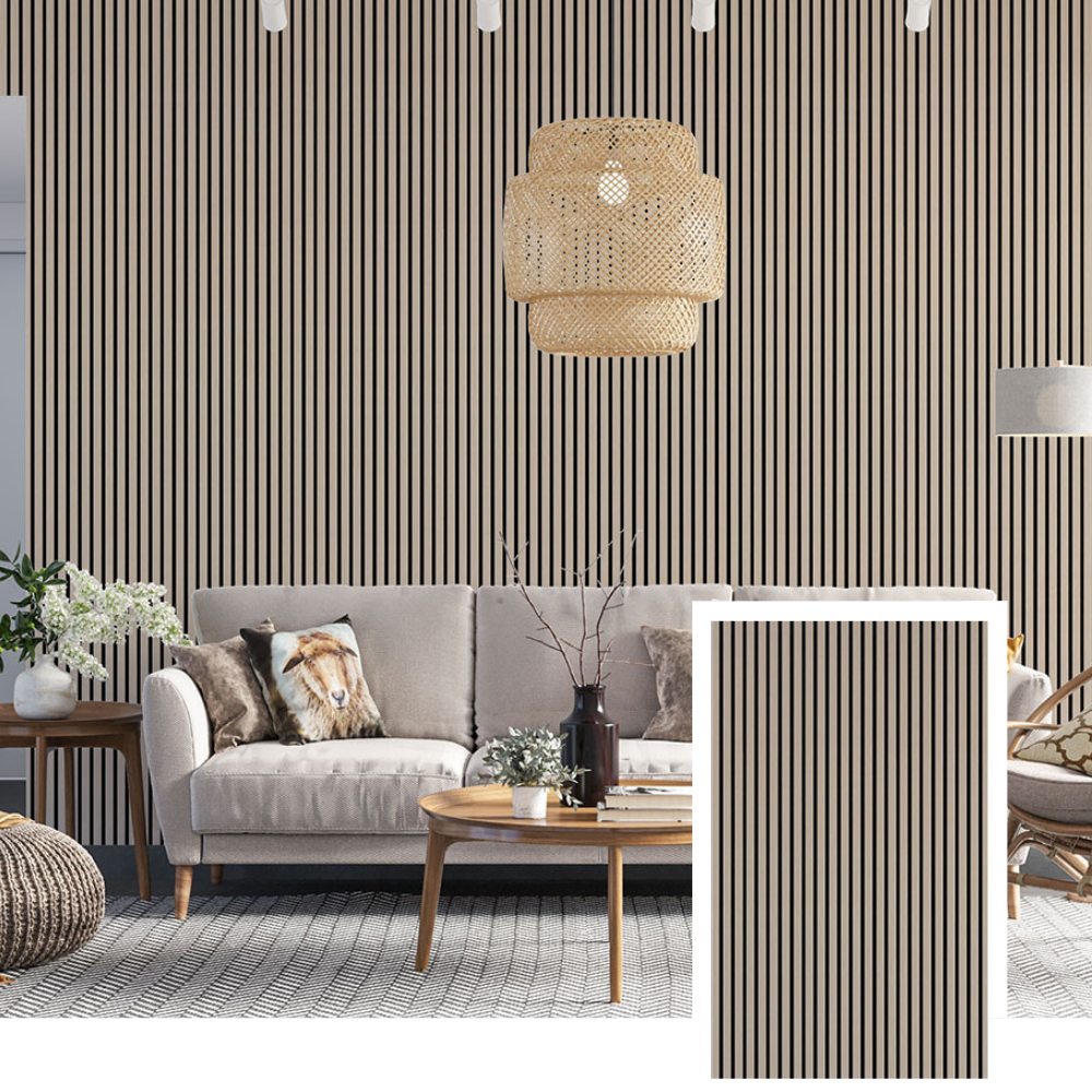 Hem & Ro™ Signature Akustisk Ribbepanel — Natur Eik